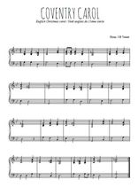 Téléchargez l'arrangement pour piano de la partition de Coventry carol, chant de Noël en PDF